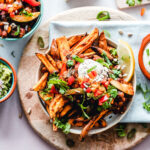 Creamy Red Pepper Pasta with Blistered Tomatoes